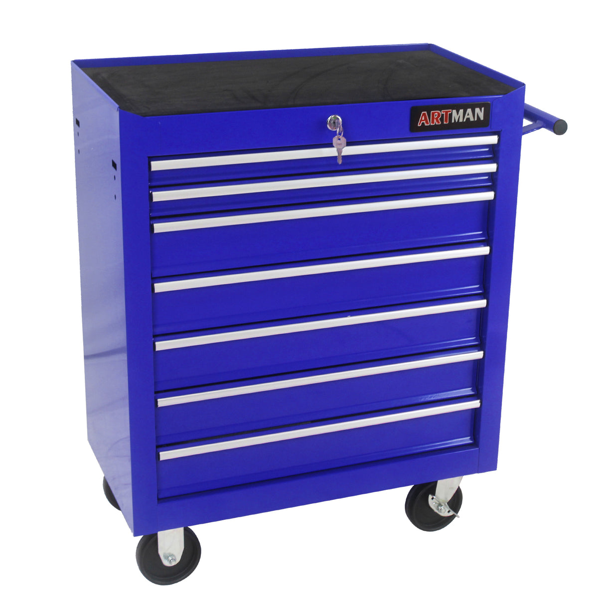 7 Drawers Multifunctional Tool Cart with Wheels Blue