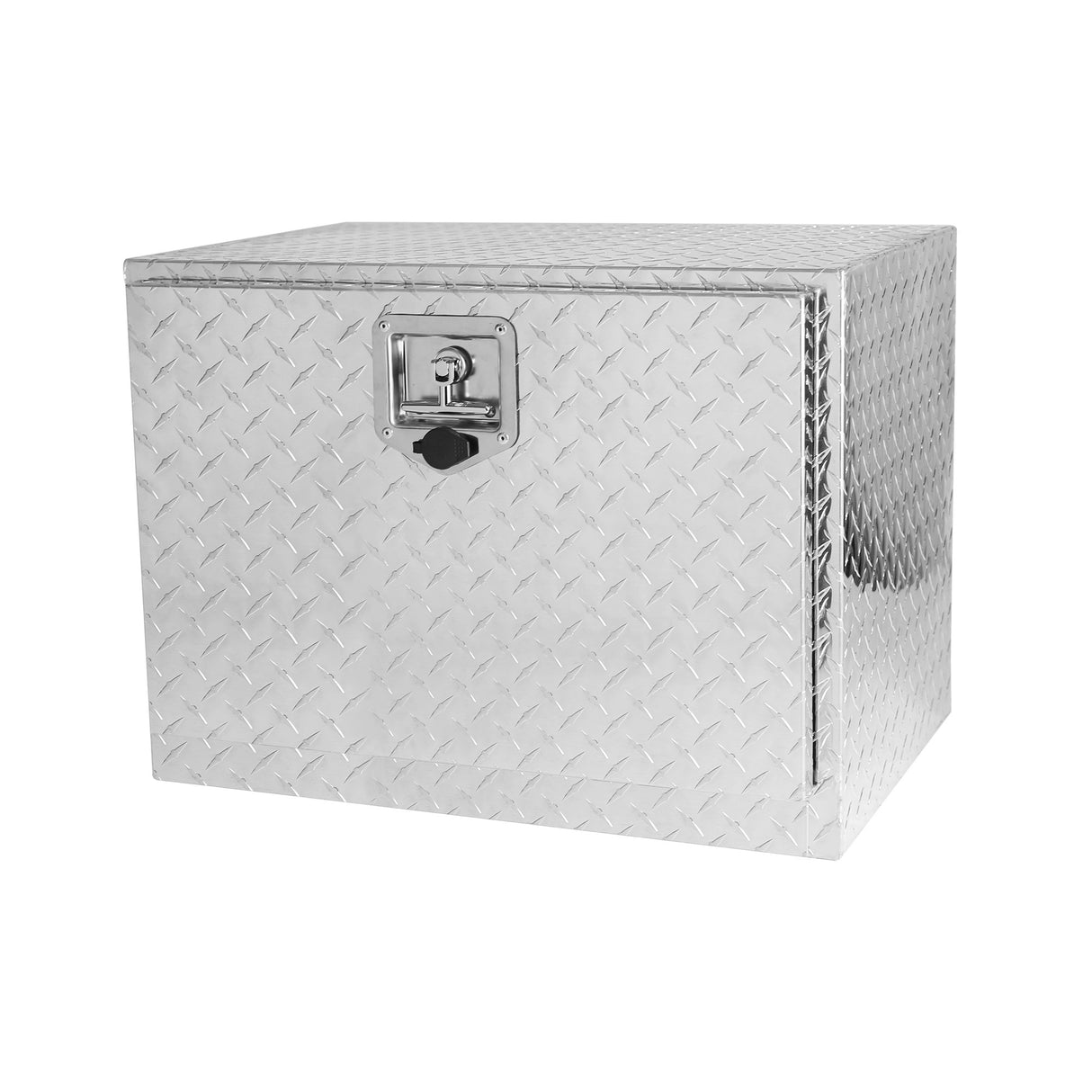 24 Inch Aluminum Stripes Plated Tool Box Pick Up Truck Bed RV Trailer Waterproof Square Storage Organizer with Lock and Keys 24"(24.2"×17.1"×17.9")