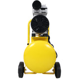 1.5HP Silent Oil-Free Air Compressor 8 Gallon Electric Shop Portable Lightweight with Wheels 70 DBA Noise Level with Automatic Drain Valve Yellow