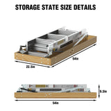 Aluminum Attic Ladder 350 Lbs Capacity 22 1/2" x 54" Opening 7-10ft Ceiling--Metallic Grey