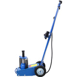 22 Ton Hydraulic Floor Jack Air-Operated Axle Bottle with 4 Extension Saddle Set Built-in Wheels Blue