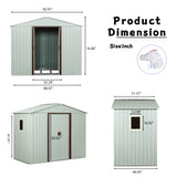 8ft x 4ft Outdoor Metal Storage Shed with Window White