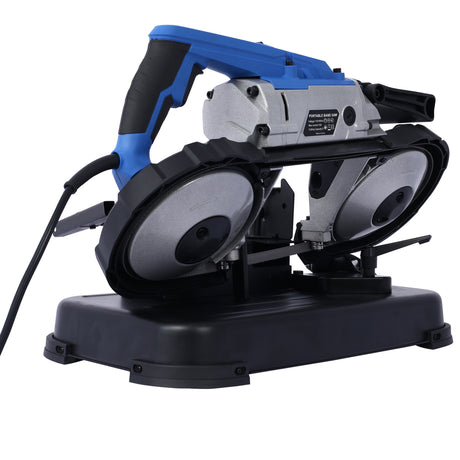 High-Performance Portable Band Saw with Removable Stainless Steel Base 45°-90° Cutting 10A 1100W Motor 5-inch Depth Cut