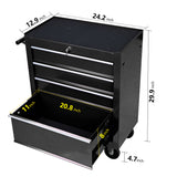 4 Drawers Multifunctional Tool Cart with Wheels Black