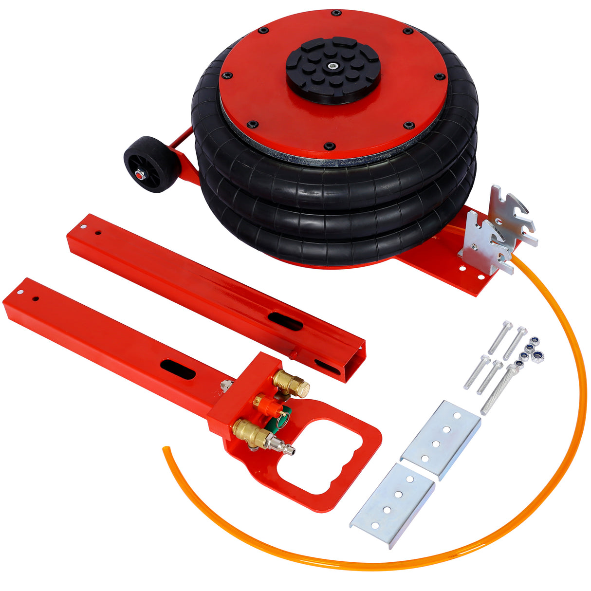 5T Triple Bag Air Jack Pneumatisch Heffen 16 inch Capaciteit 11000 lbs Gemakkelijk inklapbaar Terrein Rood