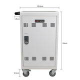 Mobile Charging Cart and Cabinet for Tablets Laptops 30-Device with Combination Lock White