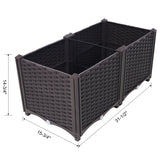 31,5" L X 15,7" P X 14,7" H Pot de fleurs en plastique pour lit de jardin surélevé profond pour légumes, fleurs, herbes et plantes succulentes, arrosage automatique surélevé - Marron