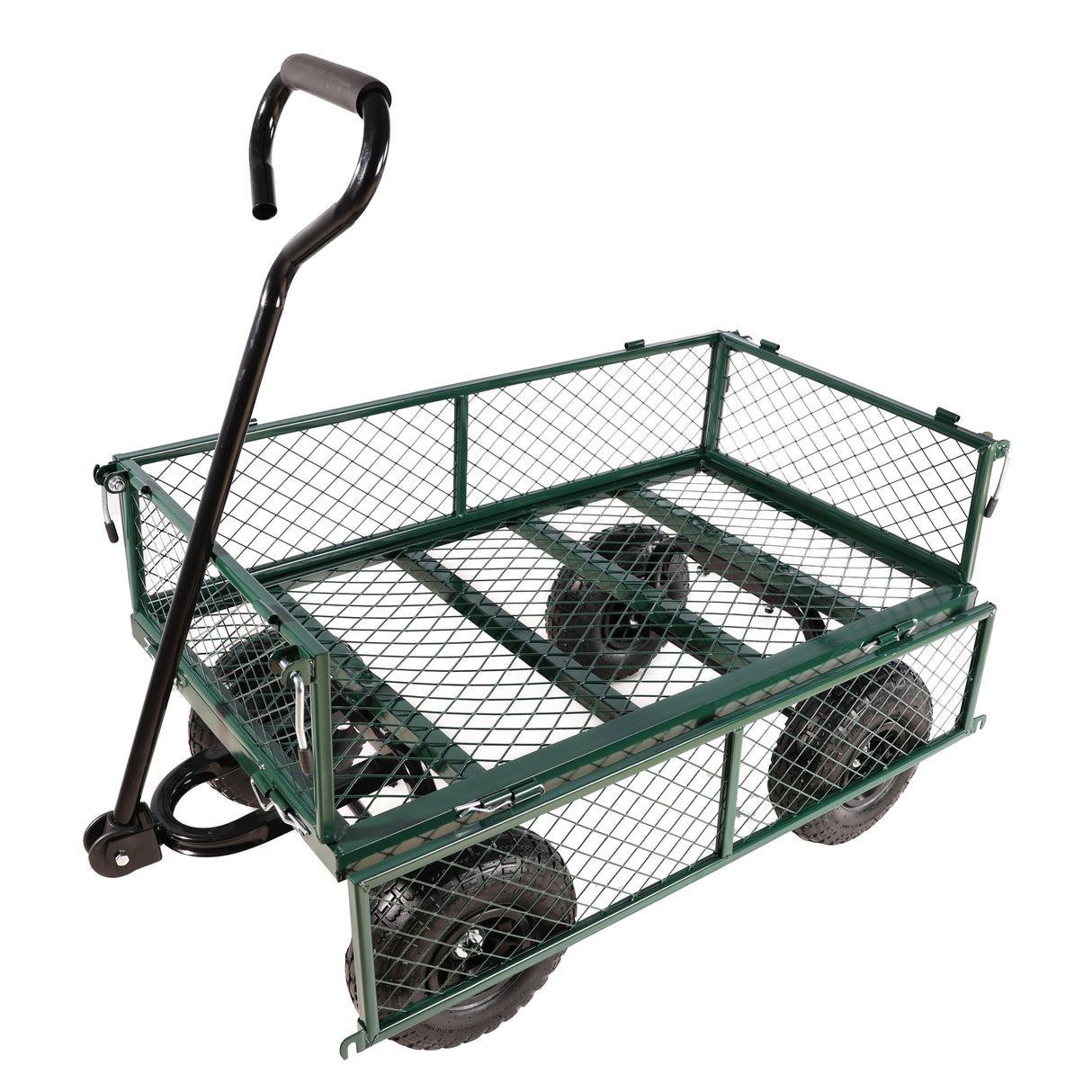 Wagon Cart Garden Trucks Transport Firewood Green Steel 600 lbs Capacity