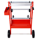 Machine à papier de masquage multi-rouleaux mobile 18" avec plateaux de rangement rouge