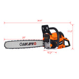 20inch 58cc Gasoline Chain Saw for Trees Wood Cutting 2-Cycle EPA Compliant Orange