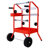 Machine à papier de masquage multi-rouleaux mobile 18" avec plateaux de rangement rouge