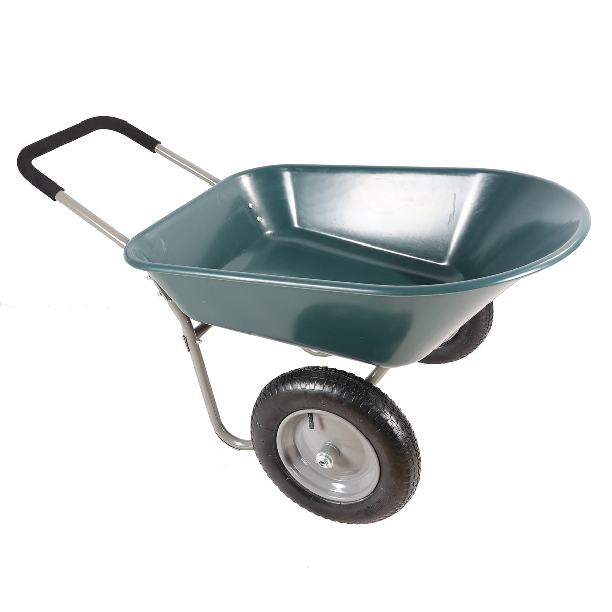 Wheel Barrow Two wheeled Trolley for Green Garden 15 inch Pneumatic