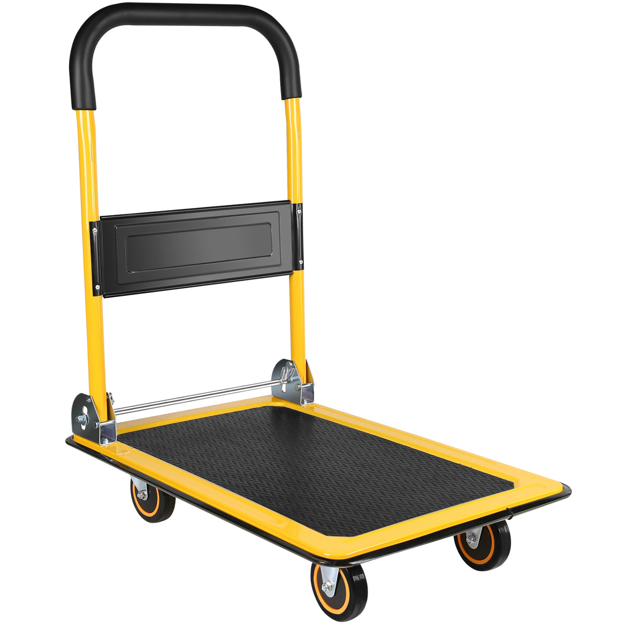 Gumagalaw na Platform Hand Truck Tahanan Malaking Natitiklop na Push Cart Dolly 330 lbs Kapasidad Mabigat na Tungkulin Space Saving Collapsible Swivel Push Handle Flat Bed Wagon