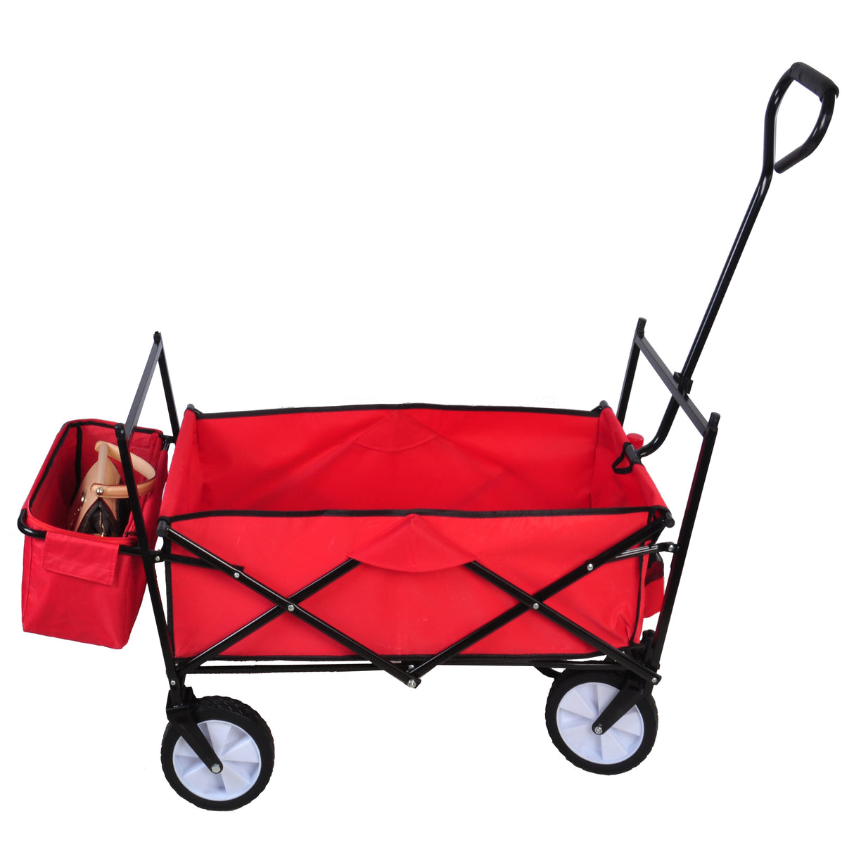 Chariot de plage pour courses de jardin, chariot pliable rouge