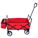 Chariot de plage pour courses de jardin, chariot pliable rouge