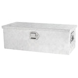 Herramienta de banda de rodadura de 5 barras de aluminio plateado resistente de 30 pulgadas, caja larga para camioneta, camioneta, remolque, llaves de bloqueo de almacenamiento debajo de la carrocería (30,1 "× 12,8" × 10,4 ")