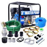 Semi Trash Water Pump 3 pulgada 209cc 7HP 4 Stroke OHV Engine Gas Powered 50 ft Discharge Hose 12 ft Suction Hose na may Mga Kumpletong Fitting Sumusunod sa EPA