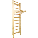 Wooden Swedish Ladder Stall Bars Set for Physical Therapy & Gymnastics with Adjustable Pull-up Bar 286 lbs Capacity