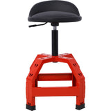 Taburete giratorio neumático de 360 ​​grados, asiento con ruedas mecánicas, resistente, rojo, capacidad de 300 libras