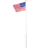 25FT Telescopic Sectional Flag Pole Kit Extra Thick Heavy Duty Aluminum Flagpole Outdoor Inground na may Topper Balls para sa Yard Residential o Commercial