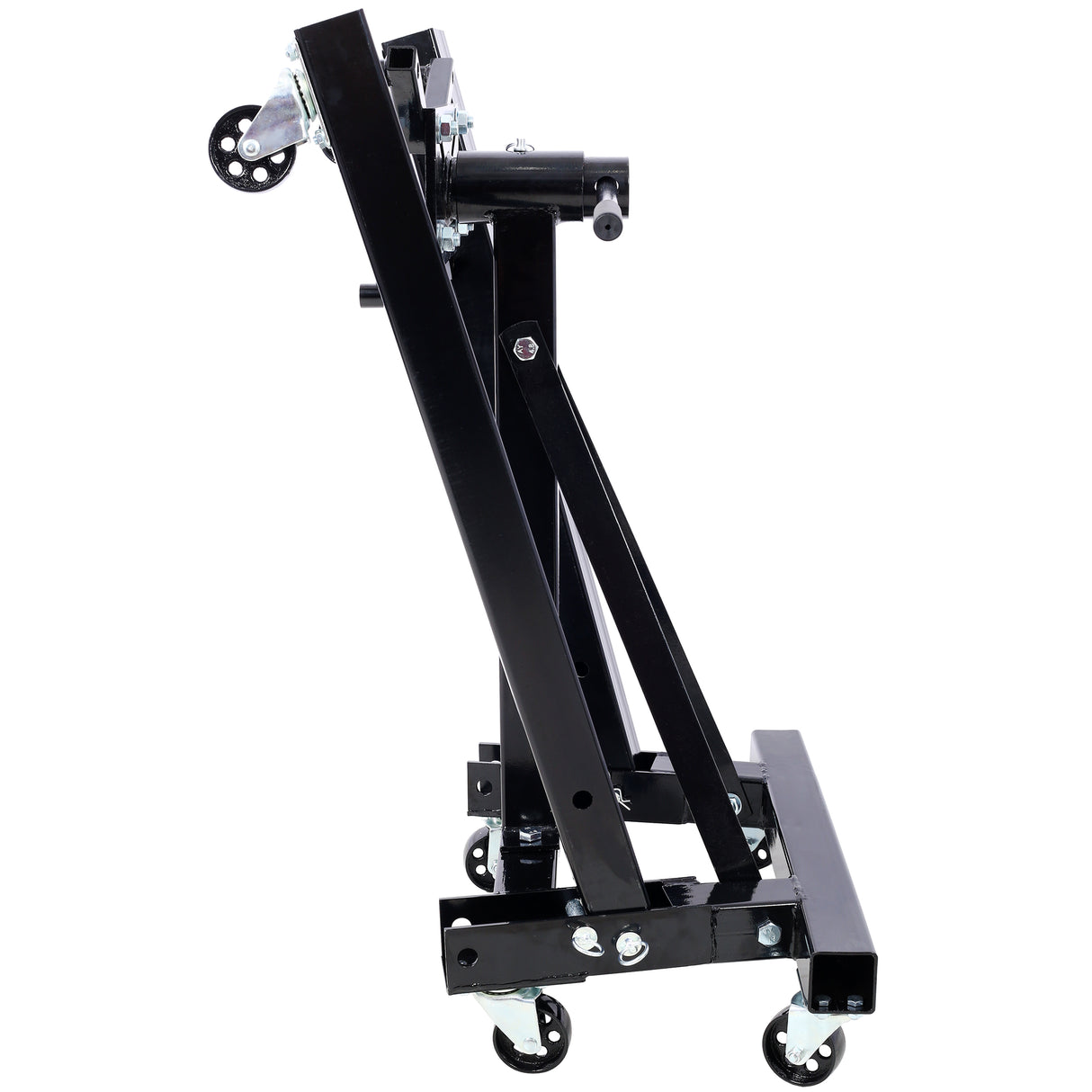 Folding Engine Stand 2000 LBS Capacity Motor Hoist 360 Degree Adjustable Mounting Head Dolly Mover Auto Repair Rebuild Jack--Black