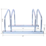 2 Bikes Floor Bike Stand Parking Rack Garage Storage Indoor/Outdoor 22-28" Wheel Max Tire Width 2.15" Galvanization