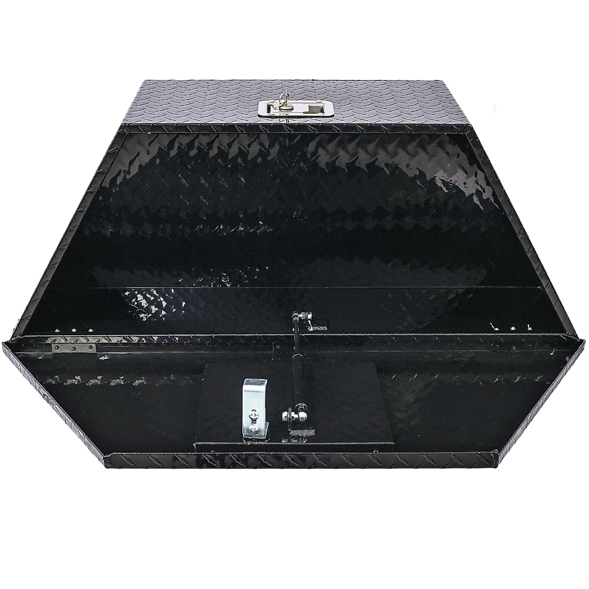 Caja de herramientas de aluminio de 39 pulgadas, caja de camión resistente, almacenamiento para camioneta y remolque al aire libre, organizador para RV, parte inferior con llaves de bloqueo, negro, 39x16,5x11,8 pulgadas