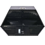 Caja de herramientas de aluminio de 39 pulgadas, caja de camión resistente, almacenamiento para camioneta y remolque al aire libre, organizador para RV, parte inferior con llaves de bloqueo, negro, 39x16,5x11,8 pulgadas