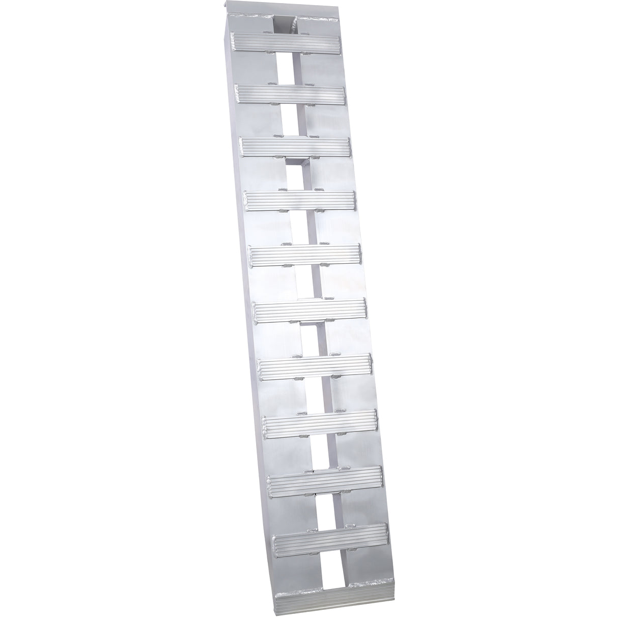 1 Pair Heavy-Duty Ramps with Top Hook Attaching End Universal Loading 60" X 12" 6600 LBS Aluminum--Silver