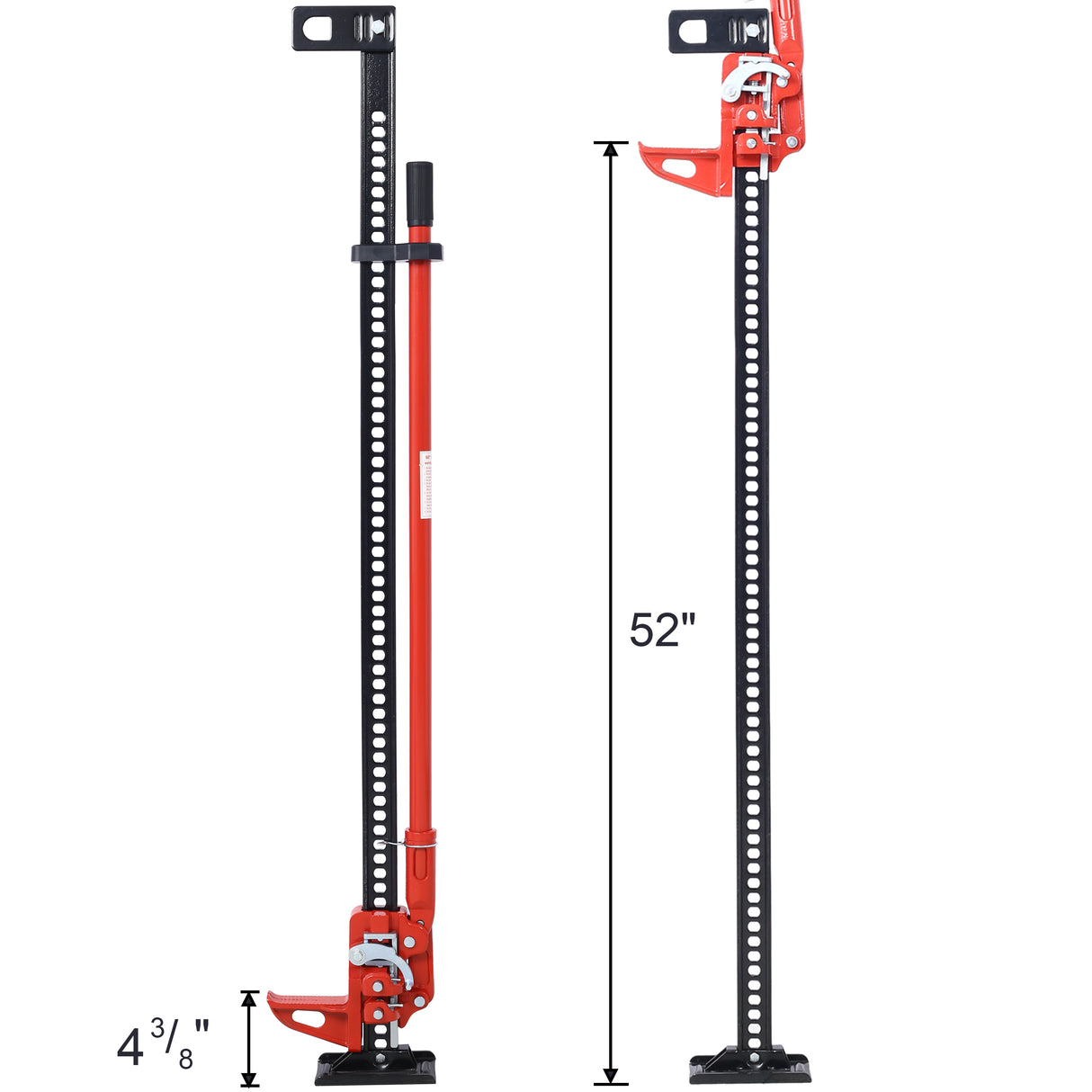 Gato agrícola de elevación alta, 60 pulgadas, utilitario, capacidad de 7000 libras, trinquete todoterreno, resistente para tractor, camión, SUV, elevador de parachoques, rojo