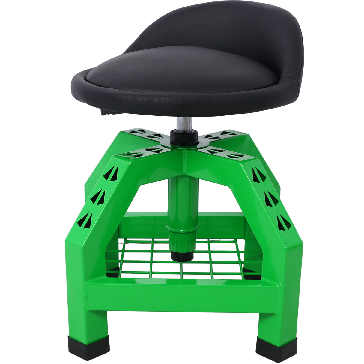 Taburete giratorio neumático de 360 ​​grados, asiento de enredadera rodante mecánico, taller rodante resistente con ruedas, capacidad de 300 libras, color verde