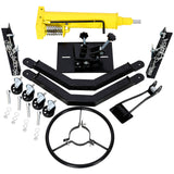 1660lbs Transmission Jacks Quick Lift Dual Spring Hydraulic Transmission 2 Stage w/ 360° for Car Lift 0.75 Ton Yellow