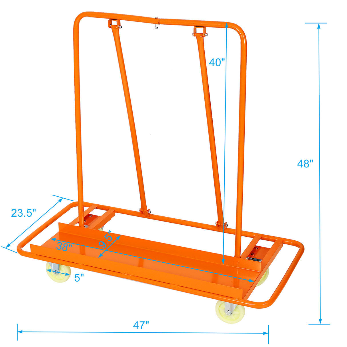 Heavy Duty Drywall Sheet Cart & Panel Dolly 1600lbs Load Capacity Panel Service Casters with Brake