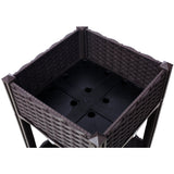 15.7"x15.7"x27.7" Elevated Planter Garden Box na may Drainage Plug na Nakataas na Kamang para sa Gulay/Bulaklak/Herb Outdoor Standing Gardening Kit--Brown