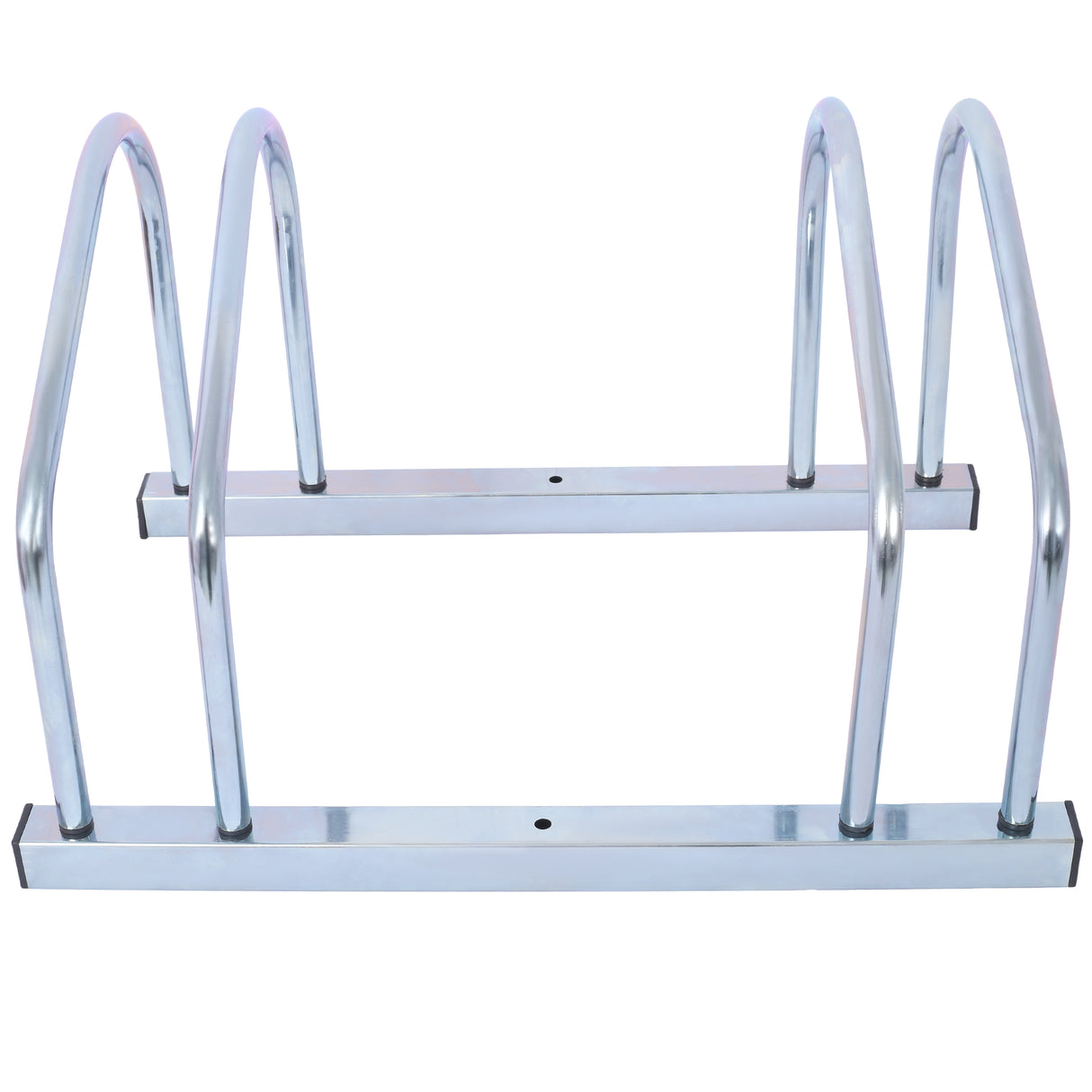 2 Bike Floor Bike Stand Parking Rack Garage Storage Indoor/Outdoor 22-28" Wheel Max Lapad ng Gulong 2.15" Galvanization