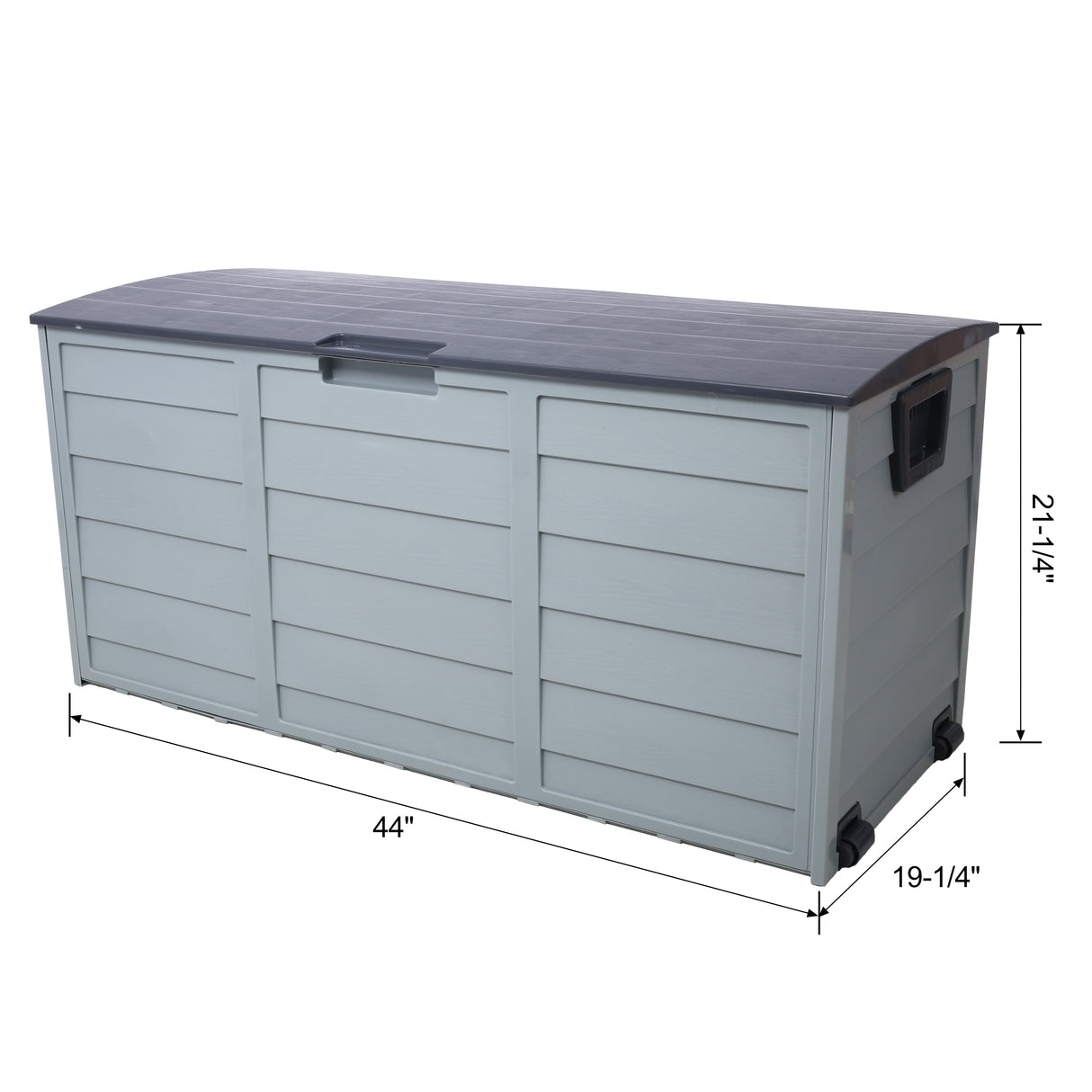 All Weather UV Pool Deck Box 250 lbs Capacity Storage Shed Bin Backyard Patio Outdoor w/ Wheel 75 Gallon Resin Deck Box-Organization and Storage for Furniture Cushions Garden Tools and Pool Toys--Gray