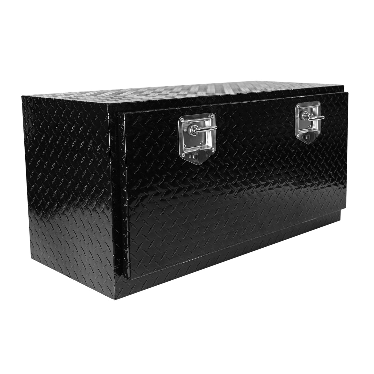 36 Inch Heavy Duty Black Aluminum Tread Tool Box Truck Trailer Underbody Storage+Locks with T-Handle Latch Key 36"(36"×17.1"×17.9")