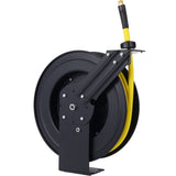 Retractable Air Hose Reel 1/2" Inch x 50' Ft Auto Rewind Heavy Duty Steel Air Industrial Grade Rubber