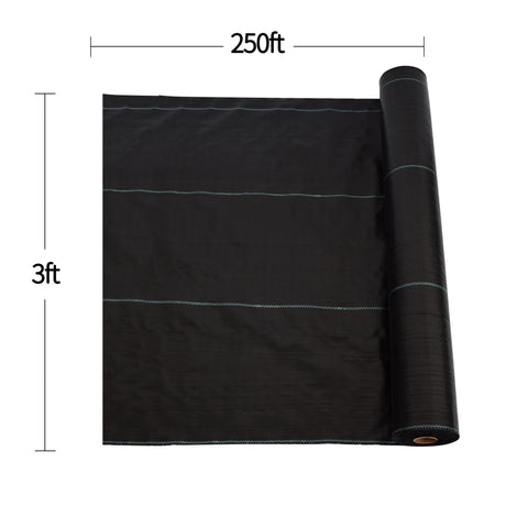 3,5 oz Weed Barrier Landskapsstoff 3 fot x 250 fot Dual-Layer Heavy-Duty for hagedrivhussti frukthagekontroll Enkel å sette opp