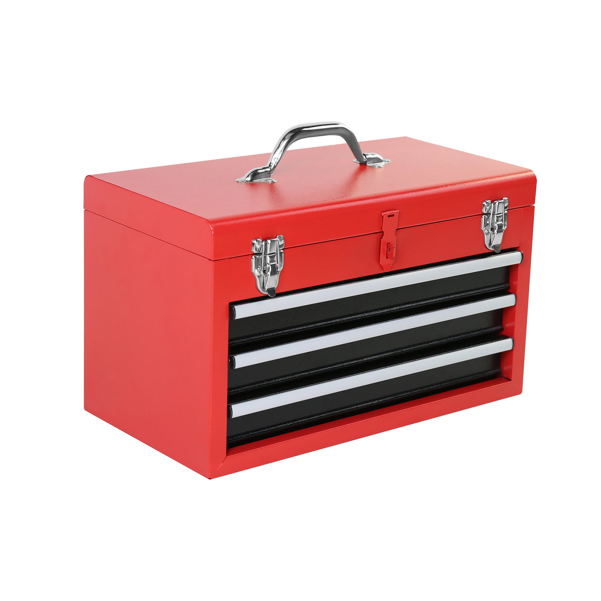 3-Drawer Rolling Tool Chest with Wheels Large Storage Cabinet and Adjustable Shelf Removable Portable Top Box with Locking System for Garage Warehouse