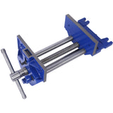 Rapid Action Woodworking Vise Quick Release Lever for Adjustments 7 Inch Jaw Width Made with Heavy-Duty Cast Iron--Blue