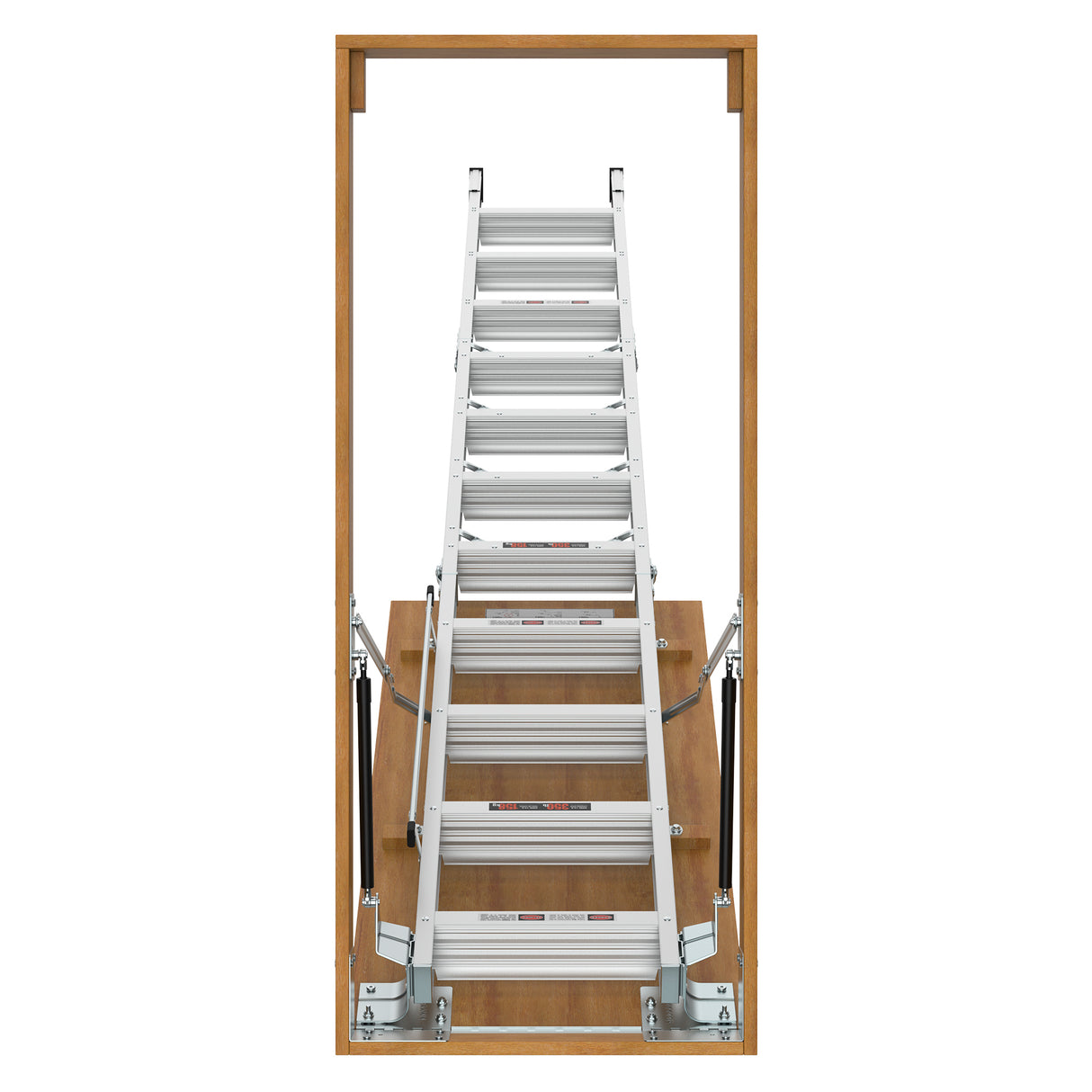 Aluminum Attic Ladder 350 Lbs Capacity 22 1/2" x 54" Opening 7-10ft Ceiling--Metallic Grey