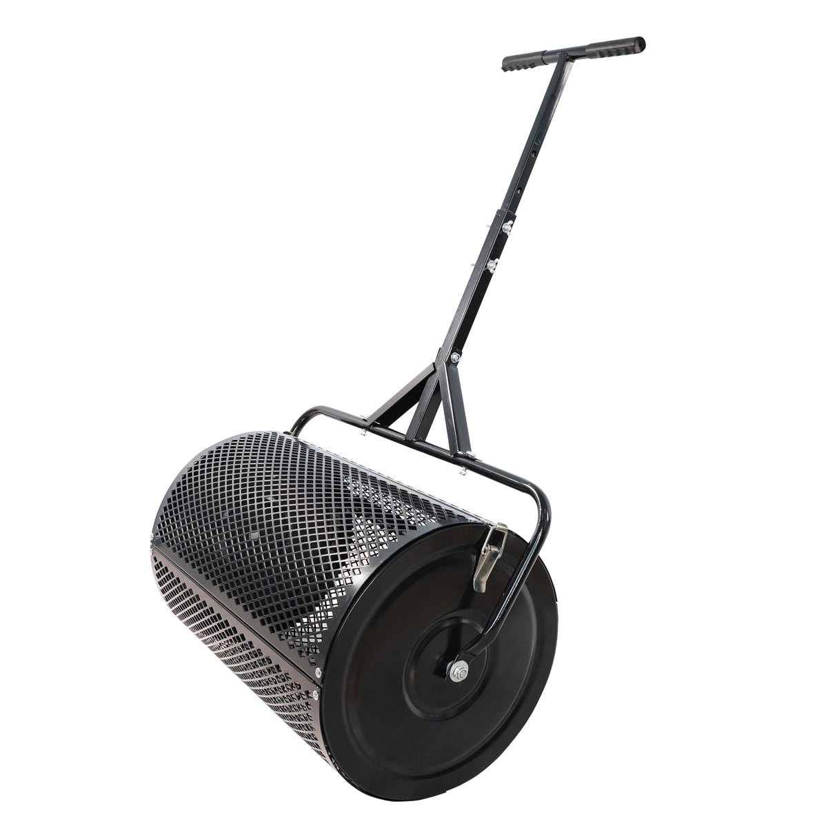 Compost Peat Moss Spreader na may Upgrade T Shaped Handle para sa Pagtanim ng Seeding Matibay Magaang Metal Mesh para sa Lawn Garden Care Dure Black