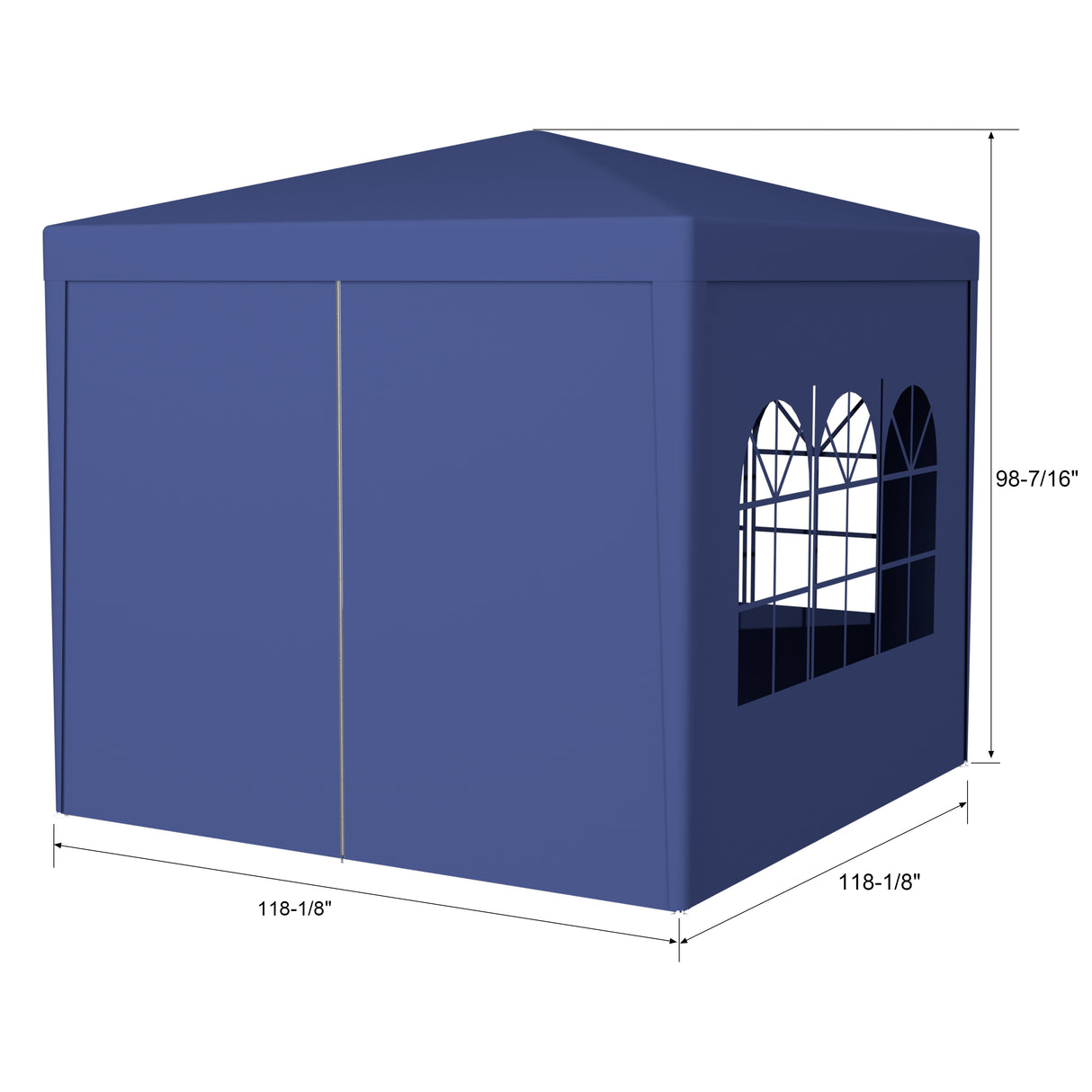 10'x10' Party Tent sa Outdoor Heavy Duty Gazebo Wedding Canopy + 4 na Matatanggal na Pader na Asul