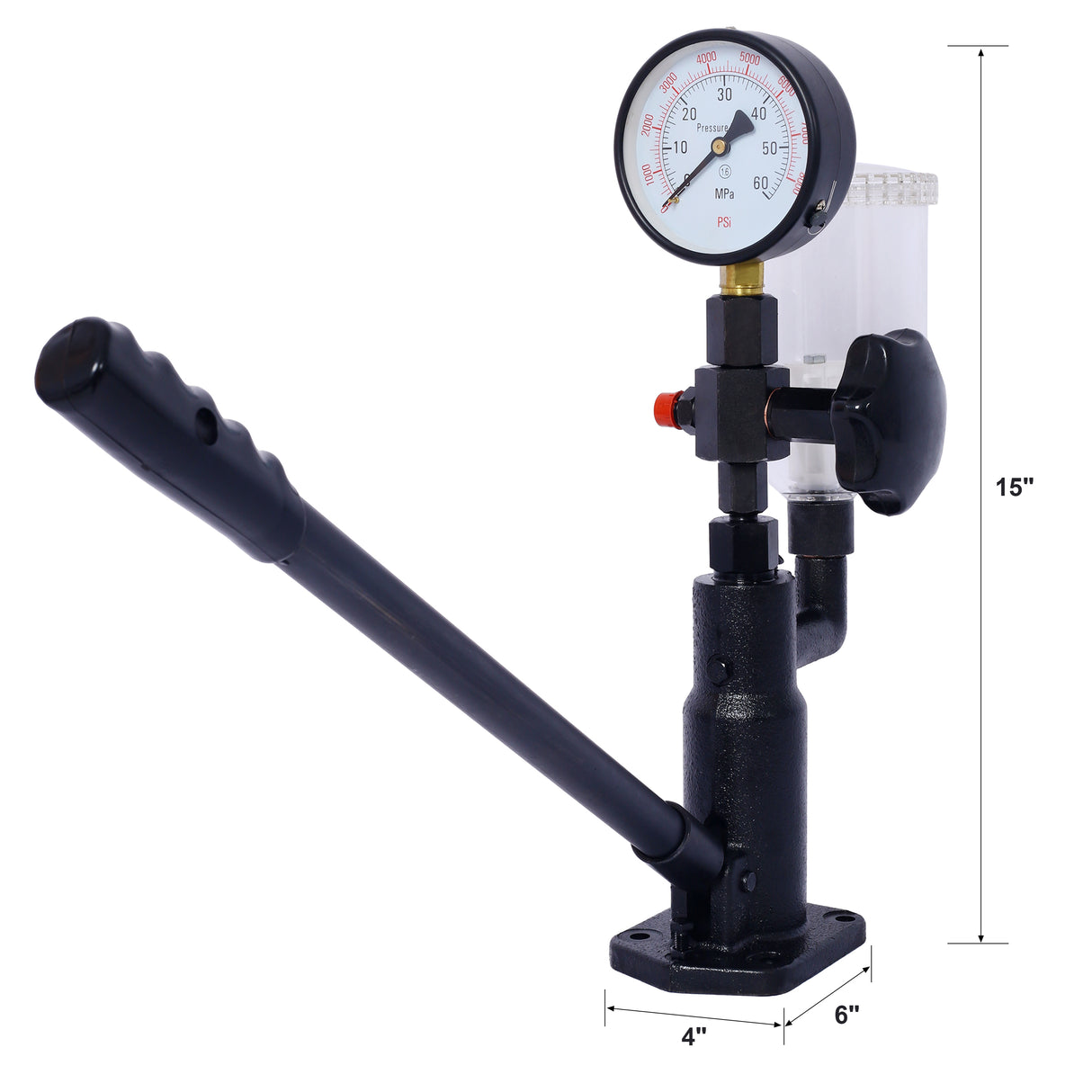 600Bar 8000PSI Diesel Fuel Injector Nozzle Tester with Dual Scale Gauge to Adjust Pressure and Testing Diesel With Adjustable Hand Wheel