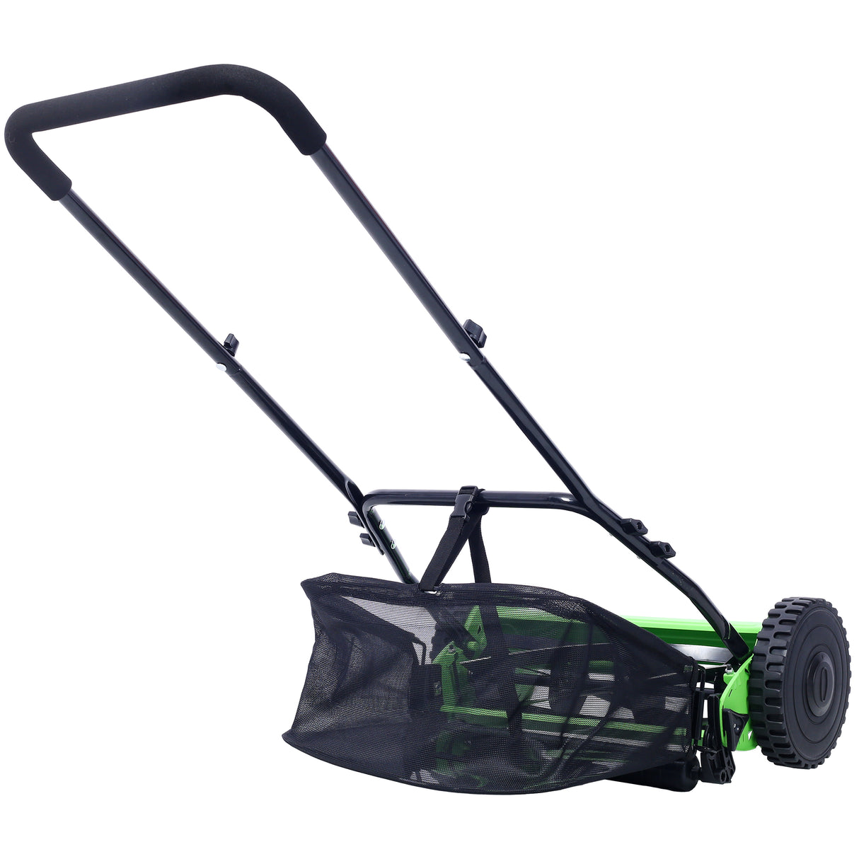 16-Inch 5-Blade Push Reel Lawn Mower with Grass Catcher Green