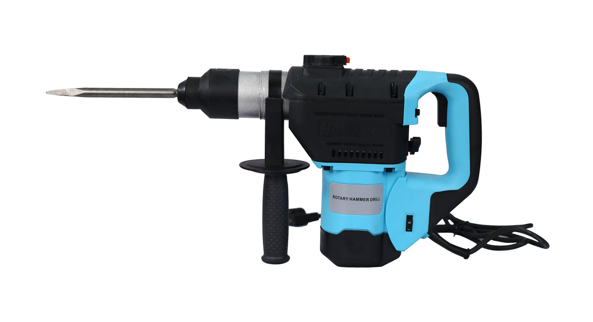 Bohrhammer 1100 W 1-1/2 Zoll SDS Plus Bohrmaschine 3 Funktionen – Blau + Schwarz