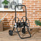 Garden Portable Water Hose Reel Cart Hold Up to 98' of 5/8" Hose (Hose Not Included) with Wheels for Yard Lawn--Black