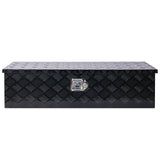 Caja de herramientas de aluminio de 39 pulgadas, caja de camión resistente, almacenamiento para camioneta y remolque al aire libre, organizador para RV, parte inferior con llaves de bloqueo, negro, 39x13x10 pulgadas