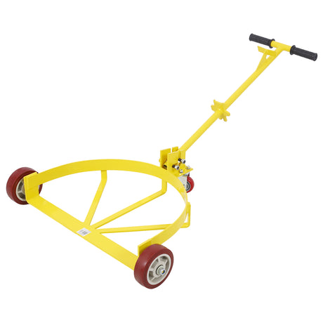 55 Gallon Drum Dolly 1pk 1200 lb Capacity Oil Barrel Drum Roller Cart Low Profile Steel Oil Drum Caddy Yellow